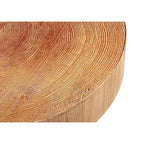 Tavolino da Caffè Cilindrico Rustico in Legno Impiallacciato – Naturale / Bianco / Rosso Chiaro e Naturale