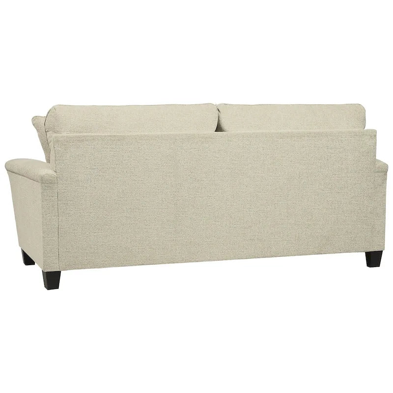 Divano letto queen contemporaneo in ciniglia con materasso in memory foam – Naturale / Fumo, per 2 persone