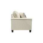 Divano letto queen contemporaneo in ciniglia con materasso in memory foam – Naturale / Fumo, per 2 persone