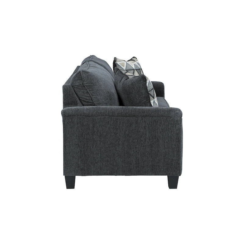 Divano letto queen contemporaneo in ciniglia con materasso in memory foam – Naturale / Fumo, per 2 persone