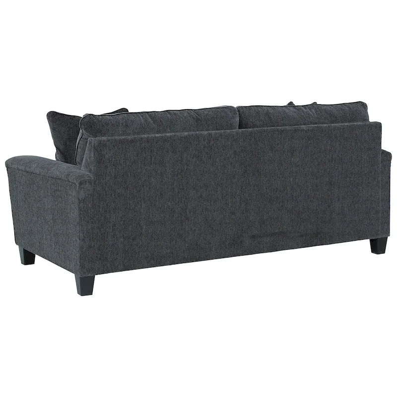 Divano letto queen contemporaneo in ciniglia con materasso in memory foam – Naturale / Fumo, per 2 persone