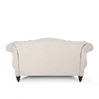 Chaise longue doppia trapuntata con bordo borchiato – Beige / Carbone, 2 posti