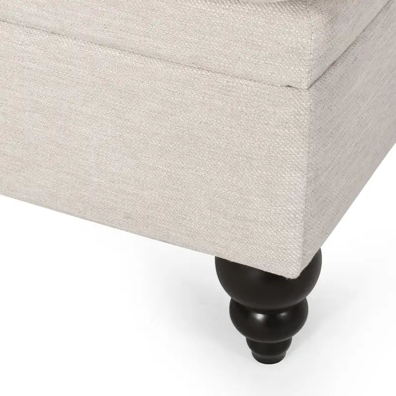 Chaise longue doppia trapuntata con bordo borchiato – Beige / Carbone, 2 posti