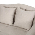 Chaise longue doppia trapuntata con bordo borchiato – Beige / Carbone, 2 posti