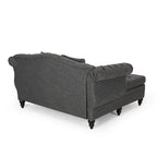 Chaise longue doppia trapuntata con bordo borchiato – Beige / Carbone, 2 posti