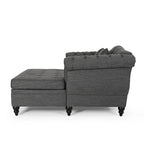 Chaise longue doppia trapuntata con bordo borchiato – Beige / Carbone, 2 posti