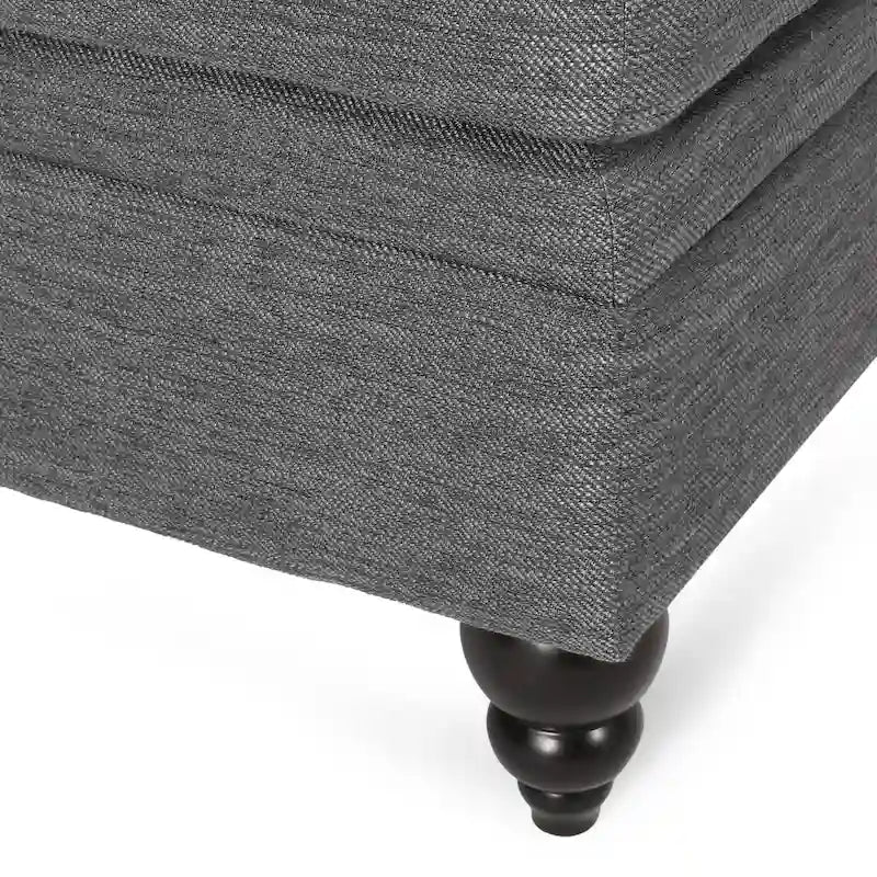 Chaise longue doppia trapuntata con bordo borchiato – Beige / Carbone, 2 posti