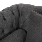 Chaise longue doppia trapuntata con bordo borchiato – Beige / Carbone, 2 posti