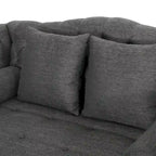 Chaise longue doppia trapuntata con bordo borchiato – Beige / Carbone, 2 posti