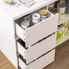 Famapy isola da cucina bianca con contenitore tavolo da cucina in legno mobiletto per stoviglie