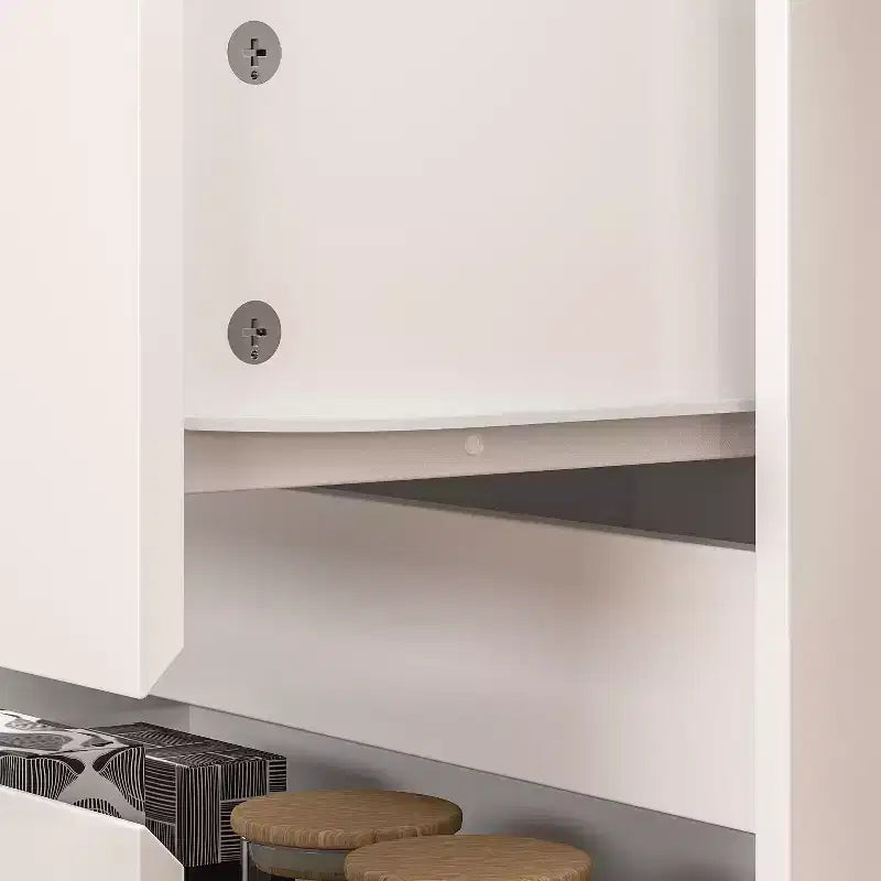Famapy isola da cucina bianca con contenitore tavolo da cucina in legno mobiletto per stoviglie