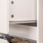 Famapy isola da cucina bianca con contenitore tavolo da cucina in legno mobiletto per stoviglie