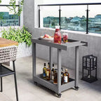 Garvee Service Utility Cart with Wheels, 500lbs Capacity, Heavy Duty Tub Storage Cart, Multipurpose Rolling 2-Tier Mobile Storage Organizer , Gray