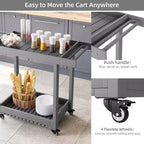 Carrello di servizio Garvee con ruote, capacità 227 kg, carrello portaoggetti con vasca resistente, organizer mobile multiuso a 2 livelli, grigio