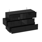 Famapy Cassettiera Lucida Lucidato con 6 Cassetti Comò Stile Moderno e Contemporaneo Nero