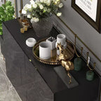 Famapy Cassettiera Lucida Lucidato con 6 Cassetti Comò Stile Moderno e Contemporaneo Nero