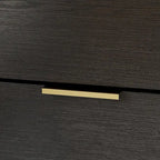 Comodino a 3 cassetti in MDF con ripiano inferiore aperto e piano del tavolo impermeabile – Nero, singolo
