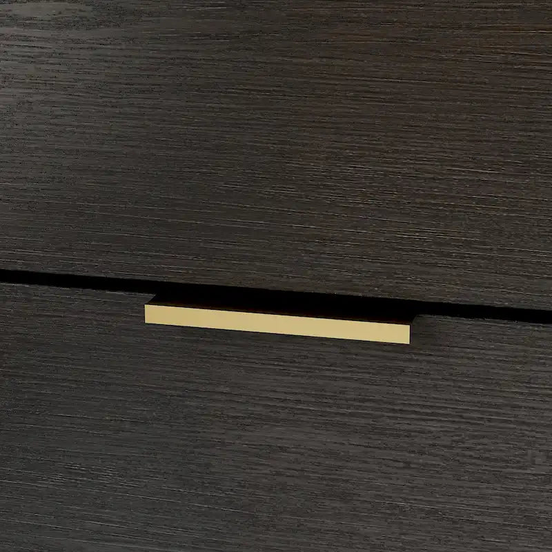 Comodino a 3 cassetti in MDF con ripiano inferiore aperto e piano del tavolo impermeabile – Nero, singolo