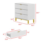 Comodino a 3 cassetti in MDF con ripiano inferiore aperto e piano del tavolo impermeabile – Nero, singolo