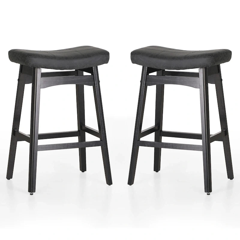Sgabelli da bancone senza schienale con base in legno a treppiede – Grigio / Nero / Bianco / Beige