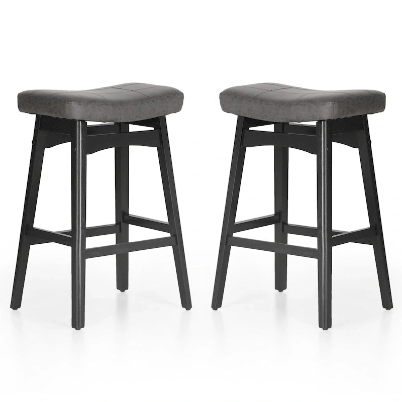 Sgabelli da bancone senza schienale con base in legno a treppiede – Grigio / Nero / Bianco / Beige