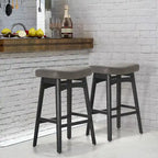 Sgabelli da bancone senza schienale con base in legno a treppiede – Grigio / Nero / Bianco / Beige