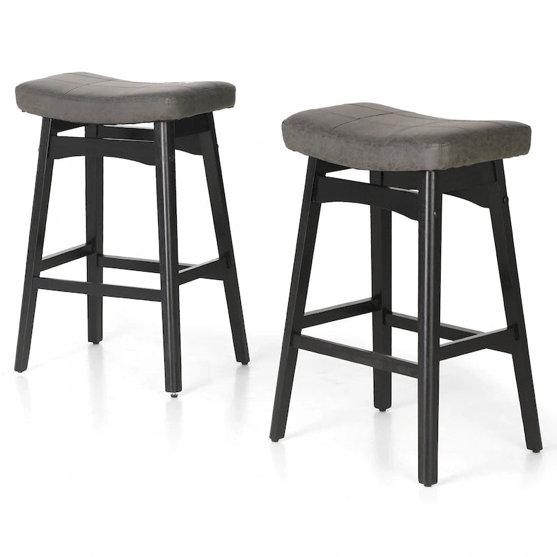 Sgabelli da bancone senza schienale con base in legno a treppiede – Grigio / Nero / Bianco / Beige