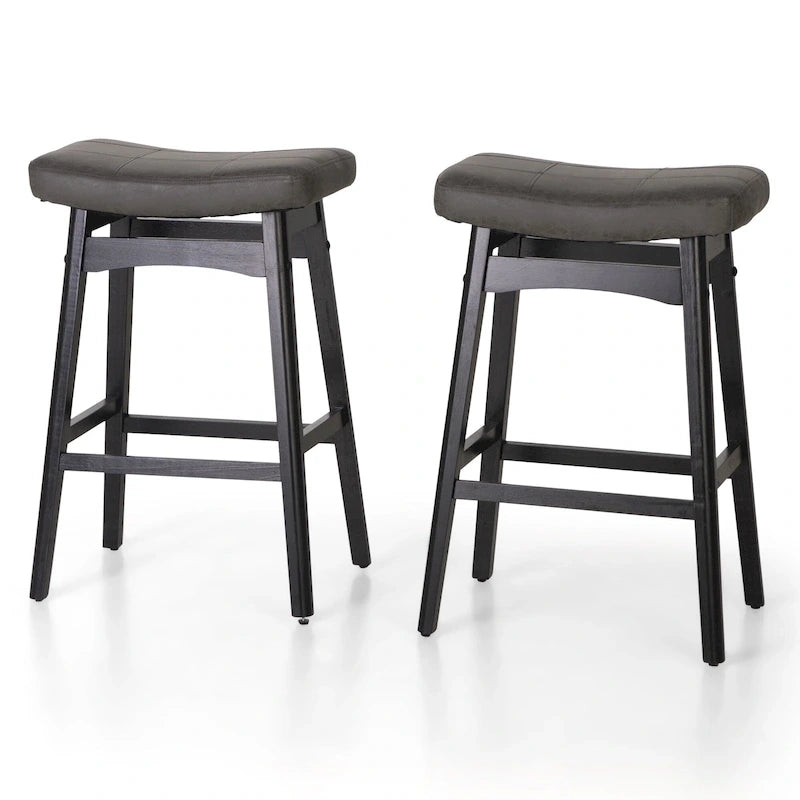 Sgabelli da bancone senza schienale con base in legno a treppiede – Grigio / Nero / Bianco / Beige