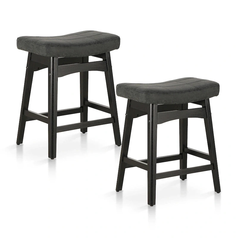 Sgabelli da bancone senza schienale con base in legno a treppiede – Grigio / Nero / Bianco / Beige