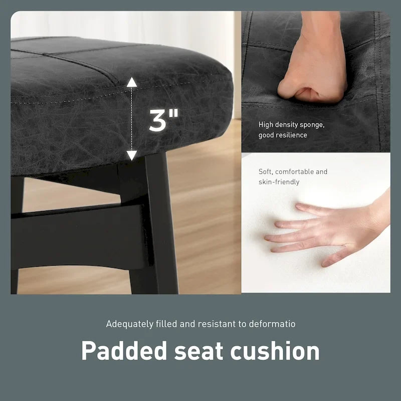 Sgabelli da bancone senza schienale con base in legno a treppiede – Grigio / Nero / Bianco / Beige