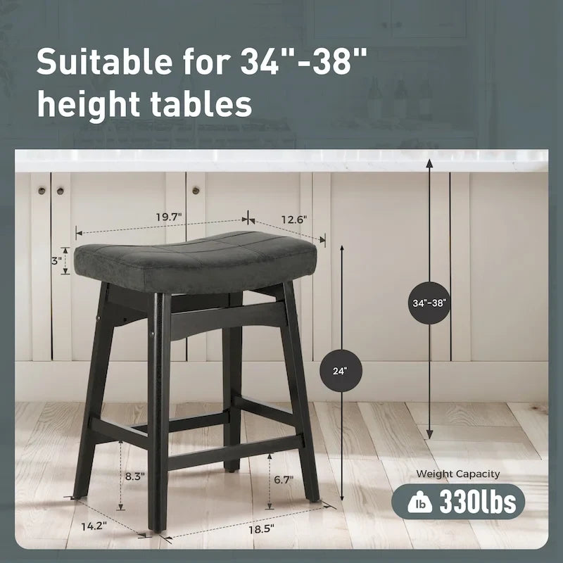 Sgabelli da bancone senza schienale con base in legno a treppiede – Grigio / Nero / Bianco / Beige