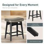 Sgabelli da bancone senza schienale con base in legno a treppiede – Grigio / Nero / Bianco / Beige