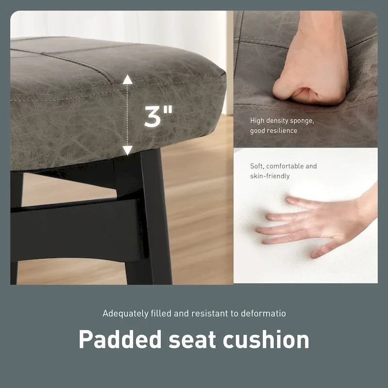 Sgabelli da bancone senza schienale con base in legno a treppiede – Grigio / Nero / Bianco / Beige