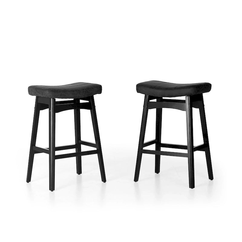 Sgabelli da bancone senza schienale con base in legno a treppiede – Grigio / Nero / Bianco / Beige