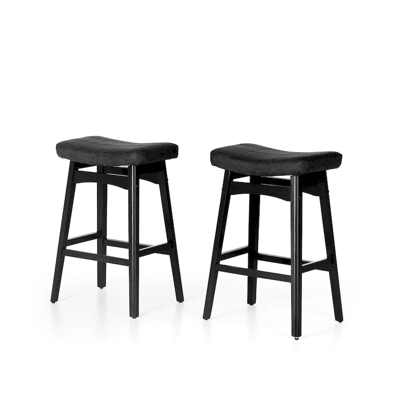 Sgabelli da bancone senza schienale con base in legno a treppiede – Grigio / Nero / Bianco / Beige