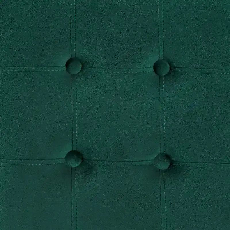 Sgabello da Bar Senza Schienale in Velluto con Bottoni, Base e Poggiapiedi in Metallo Dorato – Beige / Blu / Verde, Altezza Bancone / Bar