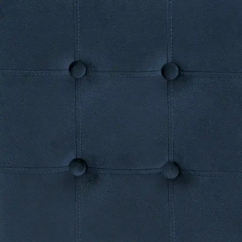 Sgabello da Bar Senza Schienale in Velluto con Bottoni, Base e Poggiapiedi in Metallo Dorato – Beige / Blu / Verde, Altezza Bancone / Bar