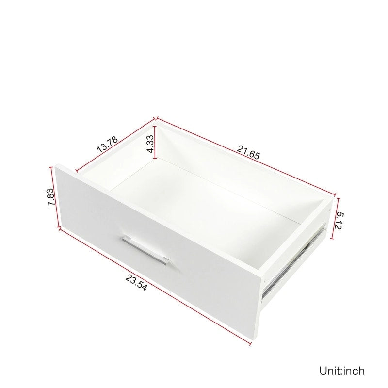 Cassettiera moderna a 6 cassetti in legno con cassetti ampi e superficie superiore grande – Nero/Bianco, Singola