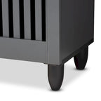 Scarpiera a 4 Ante a Listelle con Chiusura Magnetica e 4 Ripiani Interni – Grigio Scuro, Singolo