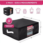 Hold N' Storage - Organizer per borse porta abiti con inserto in cedro per proteggere dalle tarme, set da 2 - Nero
