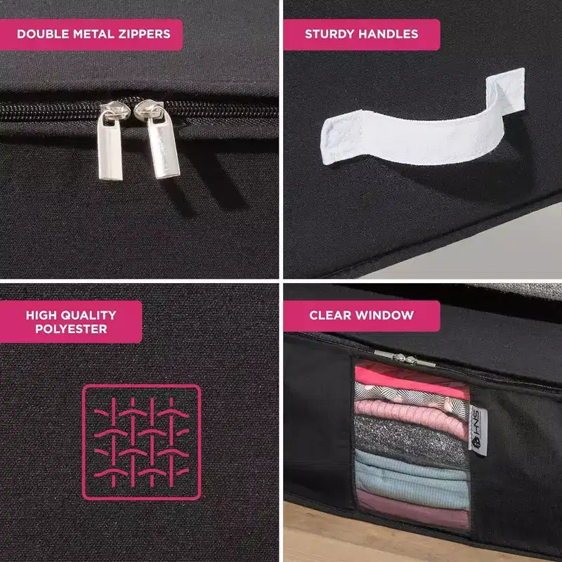 Hold N' Storage - Organizer per borse porta abiti con inserto in cedro per proteggere dalle tarme, set da 2 - Nero