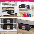 Hold N' Storage - Organizer per borse porta abiti con inserto in cedro per proteggere dalle tarme, set da 2 - Nero