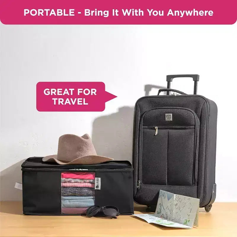 Hold N' Storage - Organizer per borse porta abiti con inserto in cedro per proteggere dalle tarme, set da 2 - Nero