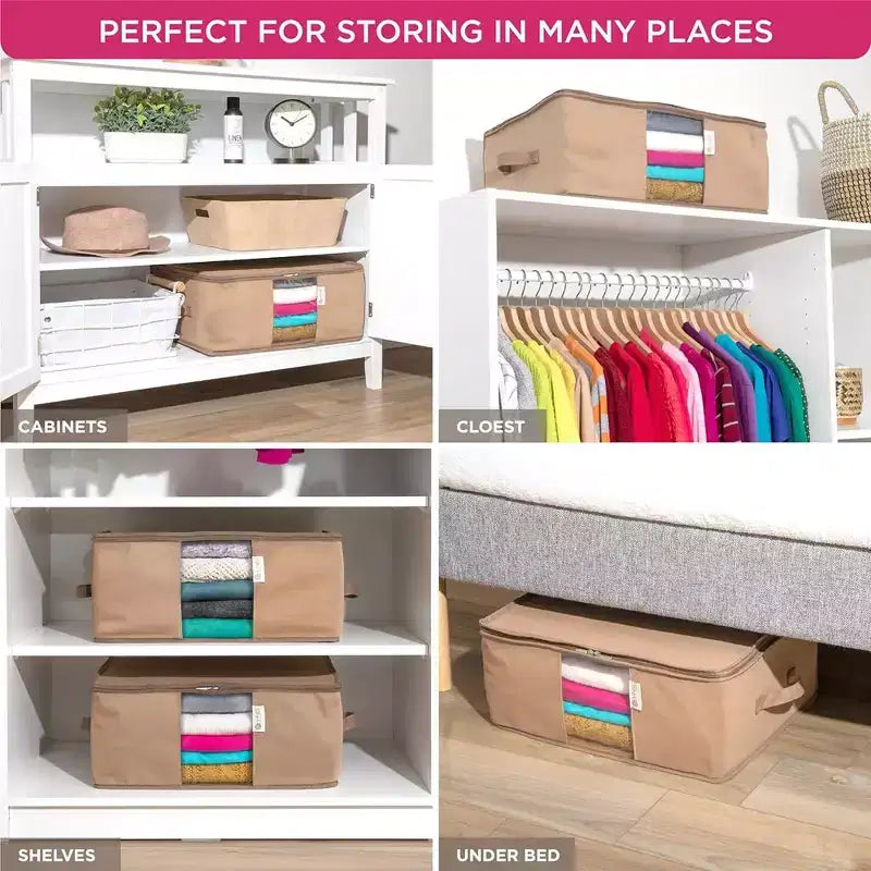 Hold N' Storage - Organizer per borse porta abiti con inserto in cedro per proteggere dalle tarme, set da 2 - Nero