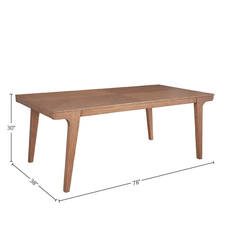 Tavolo da pranzo in legno naturale con gambe affusolate – Naturale, 6 posti a sedere