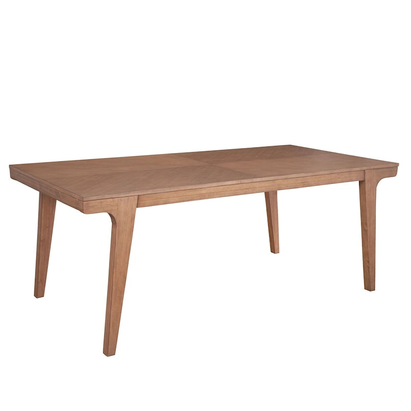 Tavolo da pranzo in legno naturale con gambe affusolate – Naturale, 6 posti a sedere