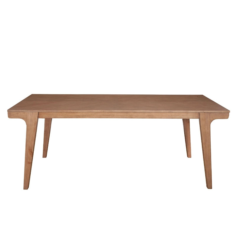 Tavolo da pranzo in legno naturale con gambe affusolate – Naturale, 6 posti a sedere