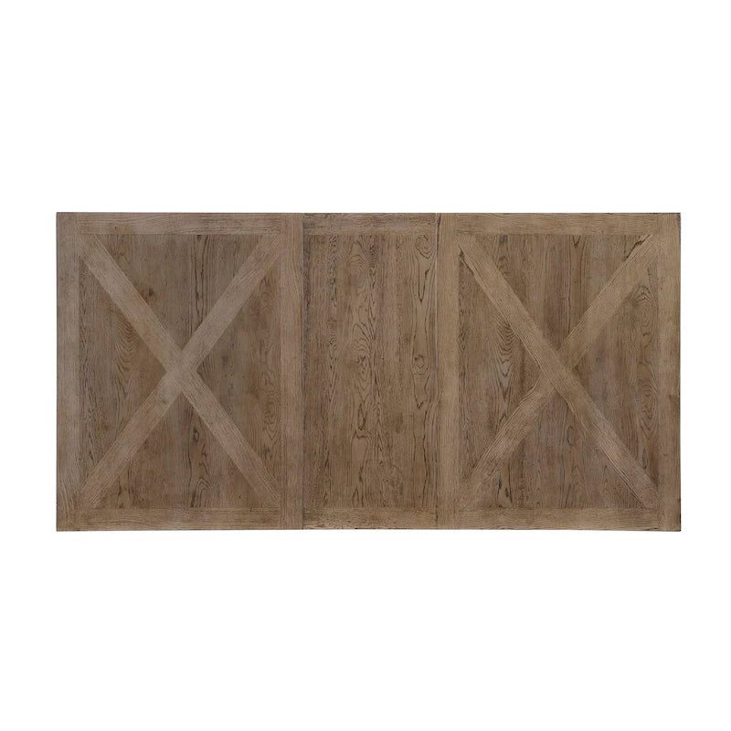 Tavolo da pranzo rustico con prolunga rimovibile e 8 sedie imbottite – Marrone/Driftwood, Posti a sedere 8