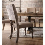 Tavolo da pranzo rustico con prolunga rimovibile e 8 sedie imbottite – Marrone/Driftwood, Posti a sedere 8