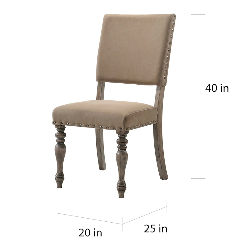 Tavolo da pranzo rustico con prolunga rimovibile e 8 sedie imbottite – Marrone/Driftwood, Posti a sedere 8